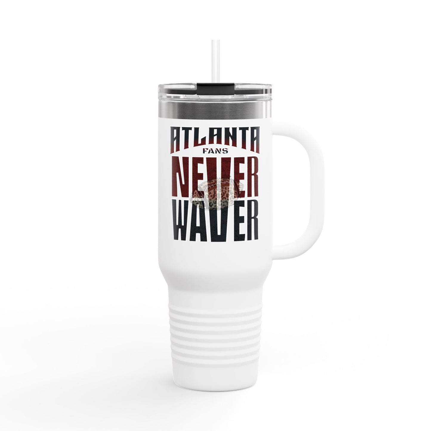 Atlanta Fans Never Waver W-Leopard Football Insulated Travel Mug, 40oz