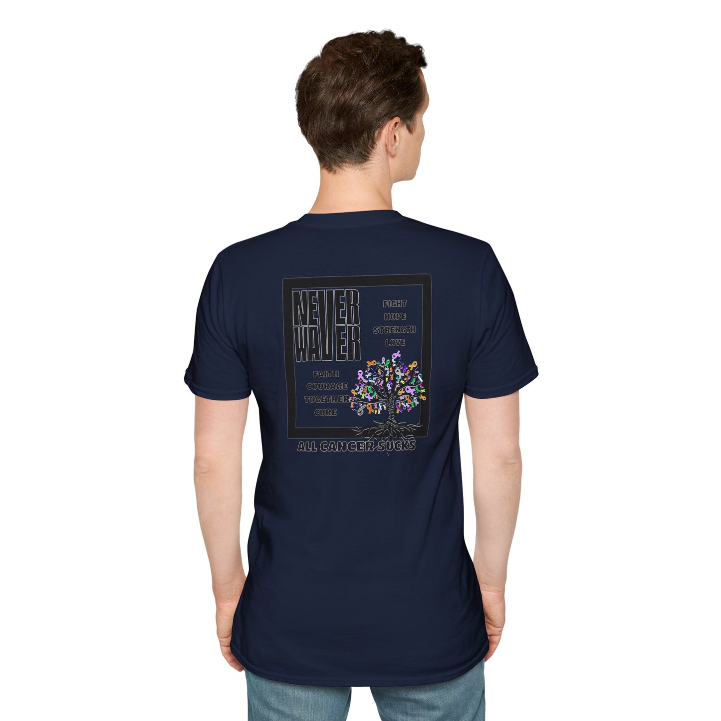 Cancer Awareness Tree Unisex T-Shirt Never Waver Tree of Cancer Ribbons ALL CANCERS SUCK!
