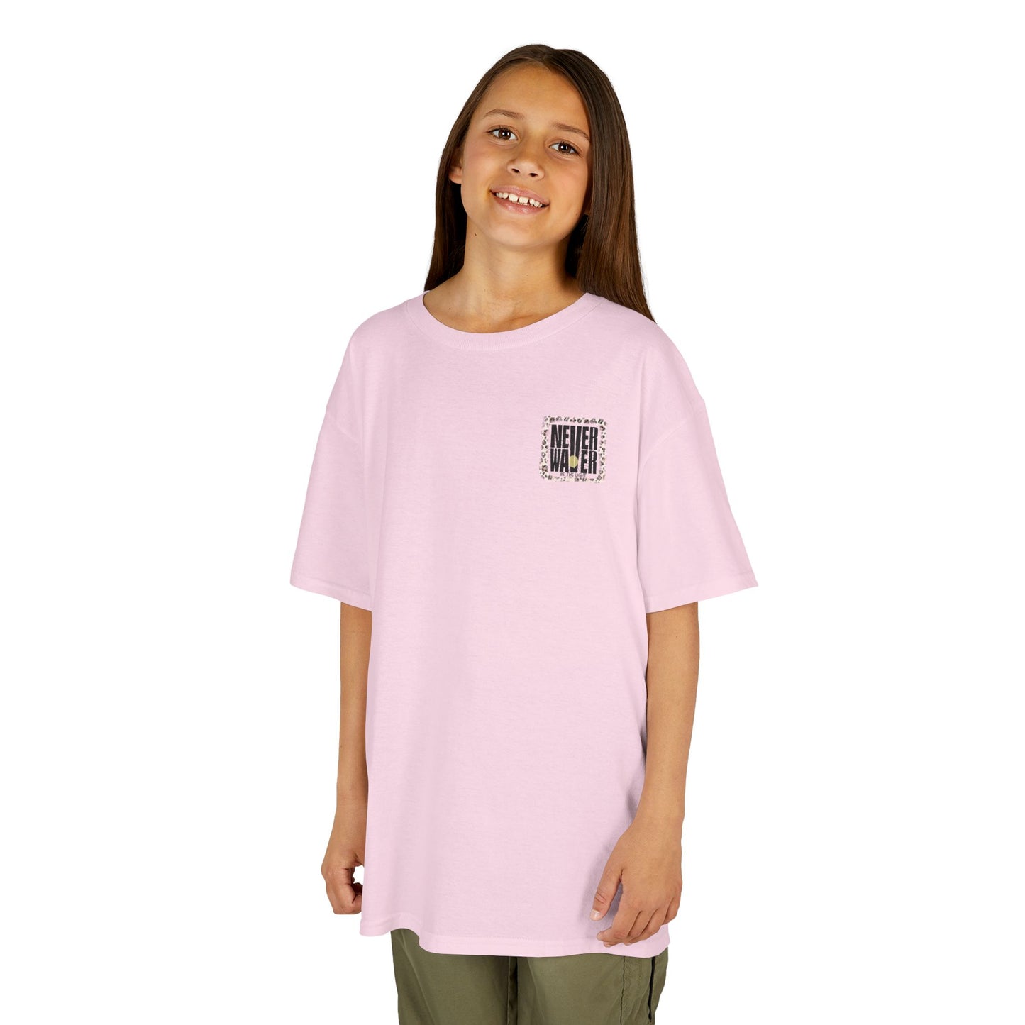 NEVER WAVER Be The Light Design - Stylish, Comfortable Everyday Wear Kids Heavy Cotton™ Tee