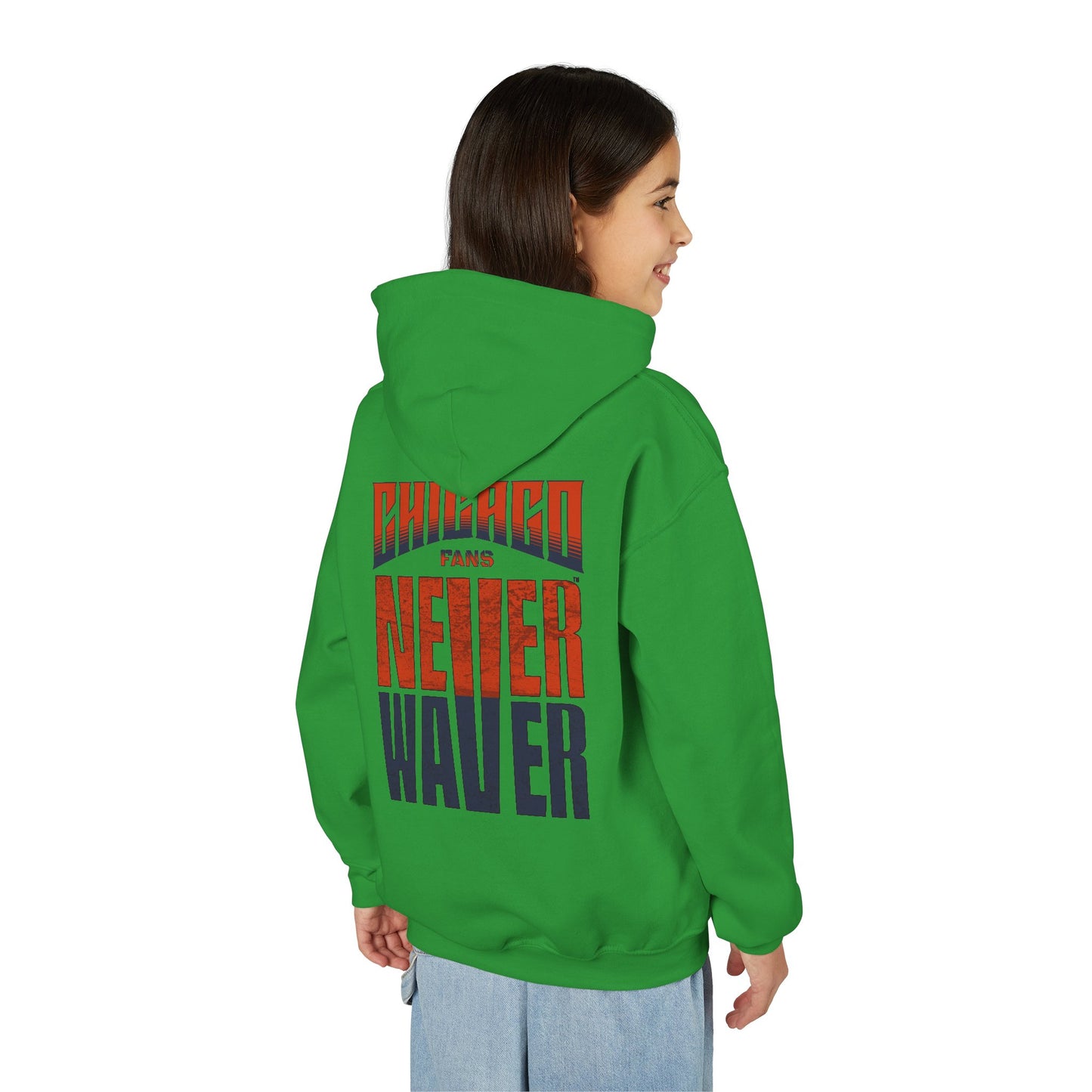 Chicago Fans Never Waver Youth Heavy Blend Hooded Sweatshirt