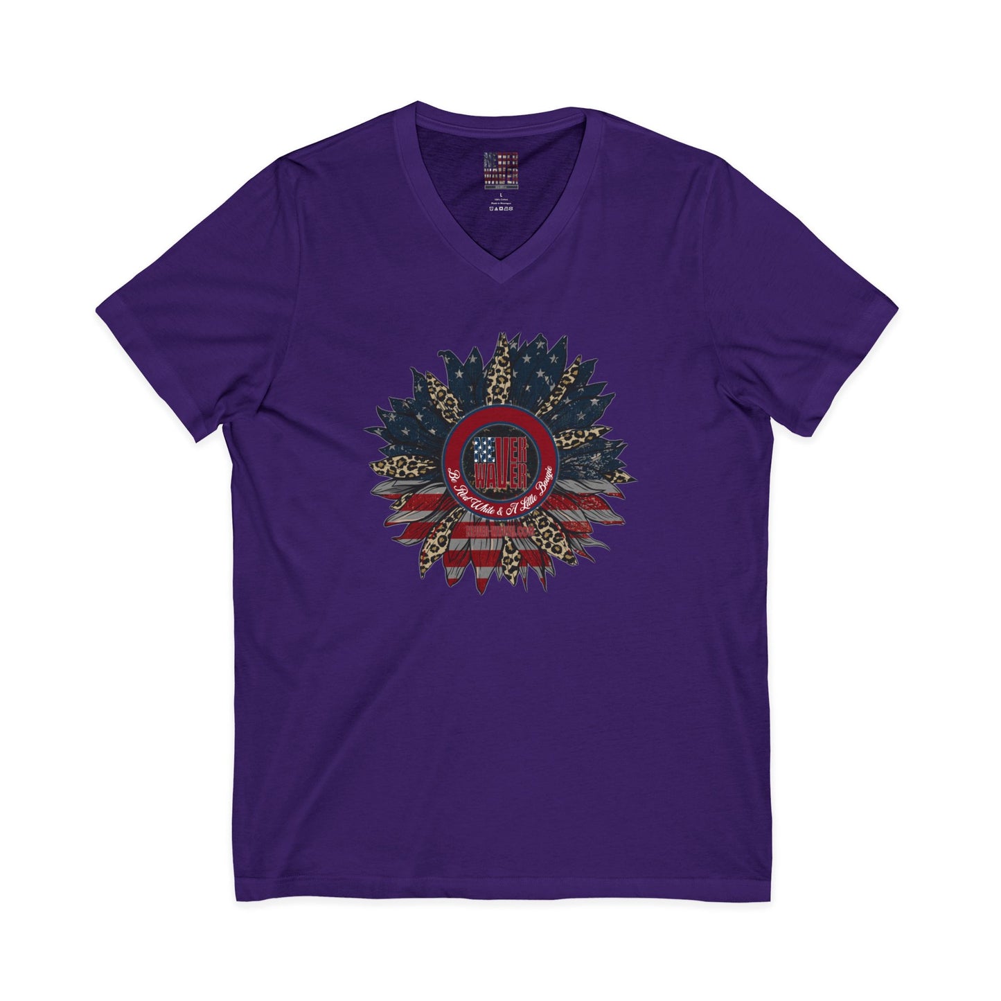 Unisex V-Neck Tee - Never Waver Be Red White & A little Bougie T-Shirt