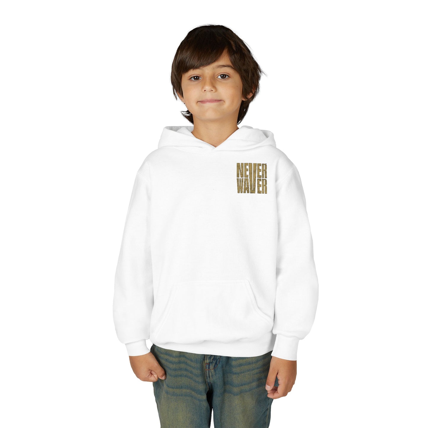 New Orleans Fans Never Waver Youth Heavy Blend Hooded Sweatshirt