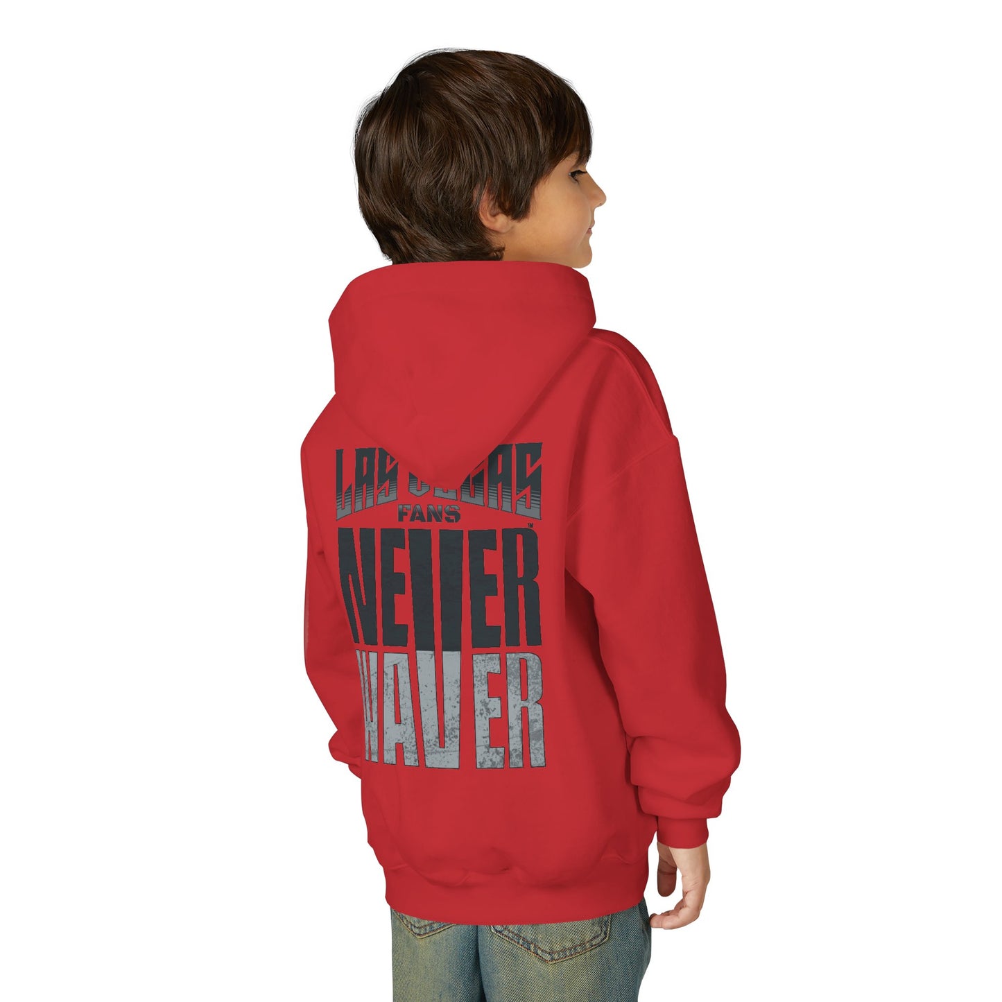 Las Vegas Fans Never Waver Youth Heavy Blend Hooded Sweatshirt