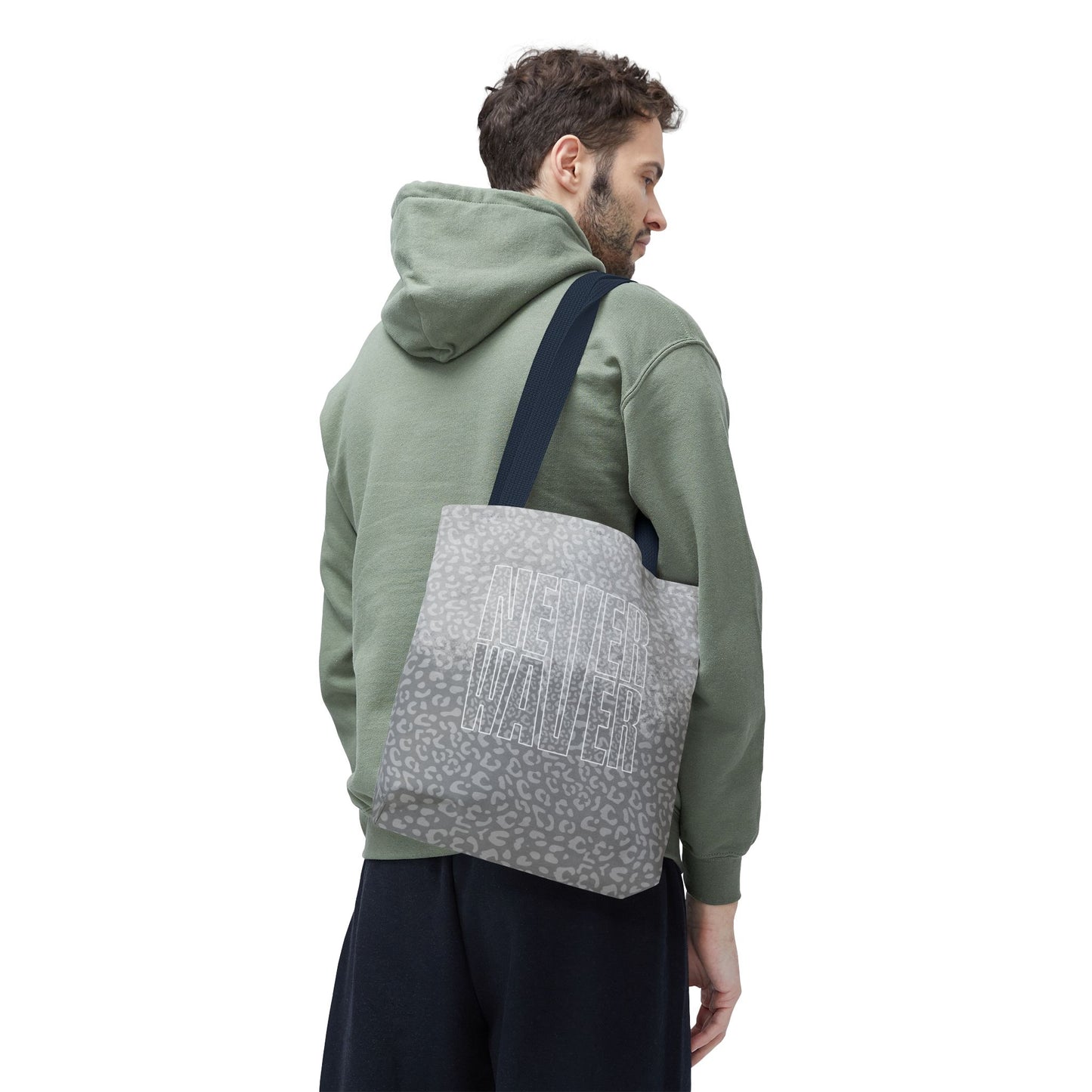 Never Waver Mamma Gray Leopard Tote Bag (AOP)