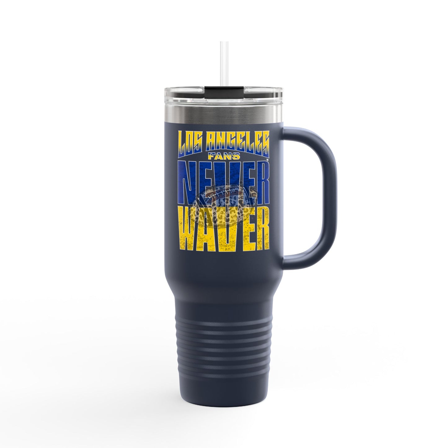 Los Angeles Fans Never Waver W-Leopard Football Insulated Travel Mug, 40oz