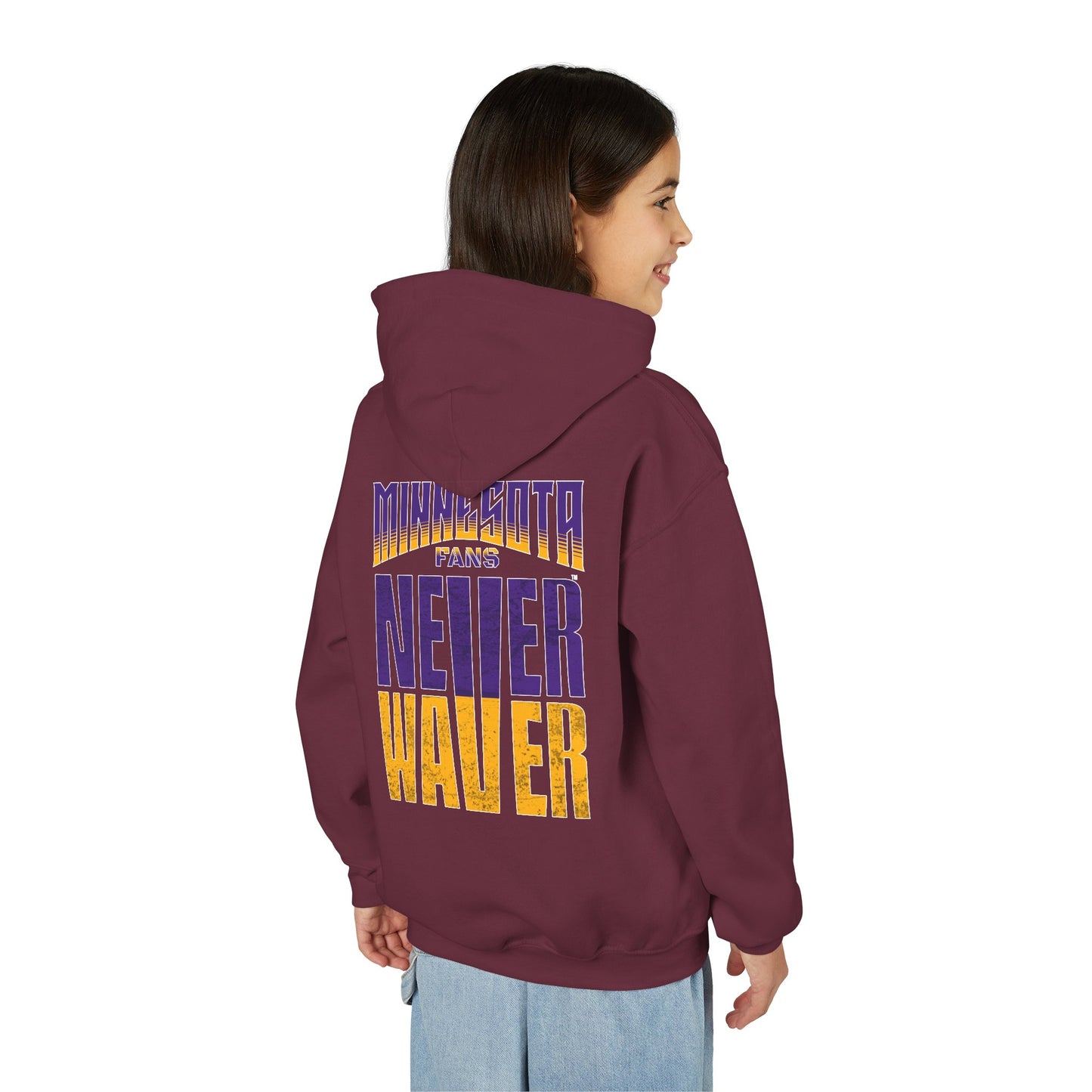 Minnesota Fans Never Waver Youth Heavy Blend Hoodie Sweatshirt