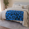 Blue Leopard Print Blanket — Soft Polyester Throw for Home, Travel & Gifts | Never Waver