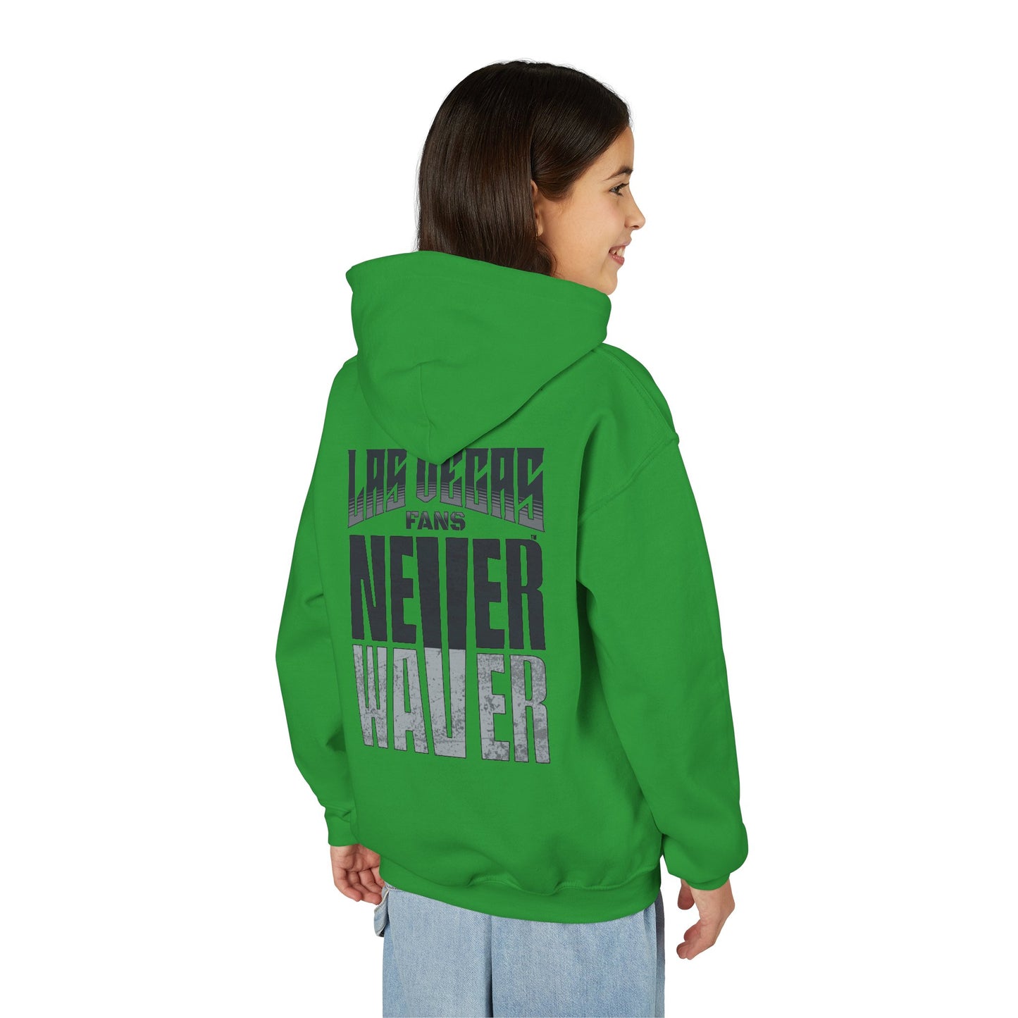 Las Vegas Fans Never Waver Youth Heavy Blend Hooded Sweatshirt