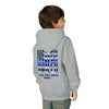 Never Waver Back The Blue  Vintage-Inspired Youth Hoodie with American Flag Design