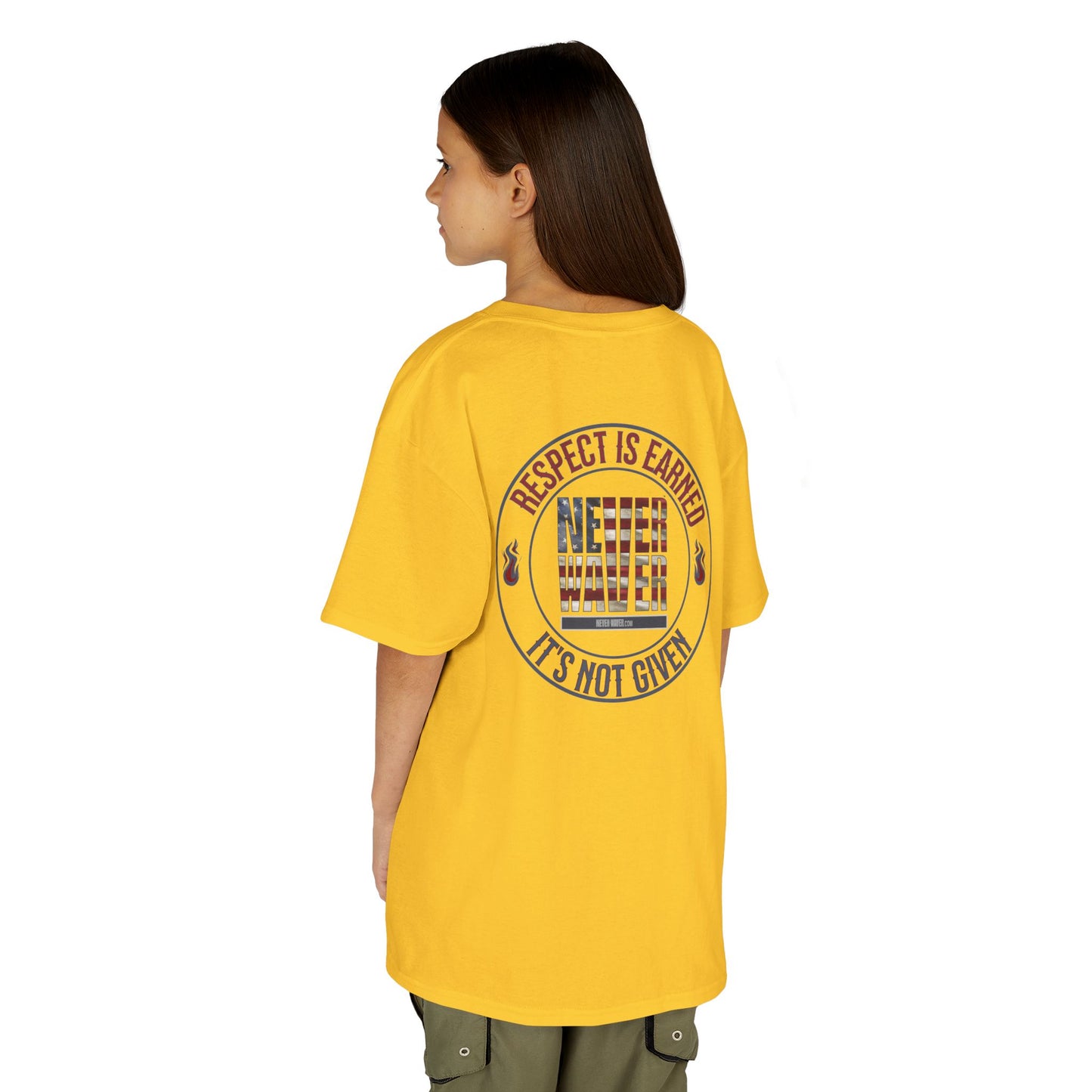 Respect is Earned Never Waver It's Not Given -  Kids Heavy Cotton™ Tee  Stylish, Comfortable Everyday Wear