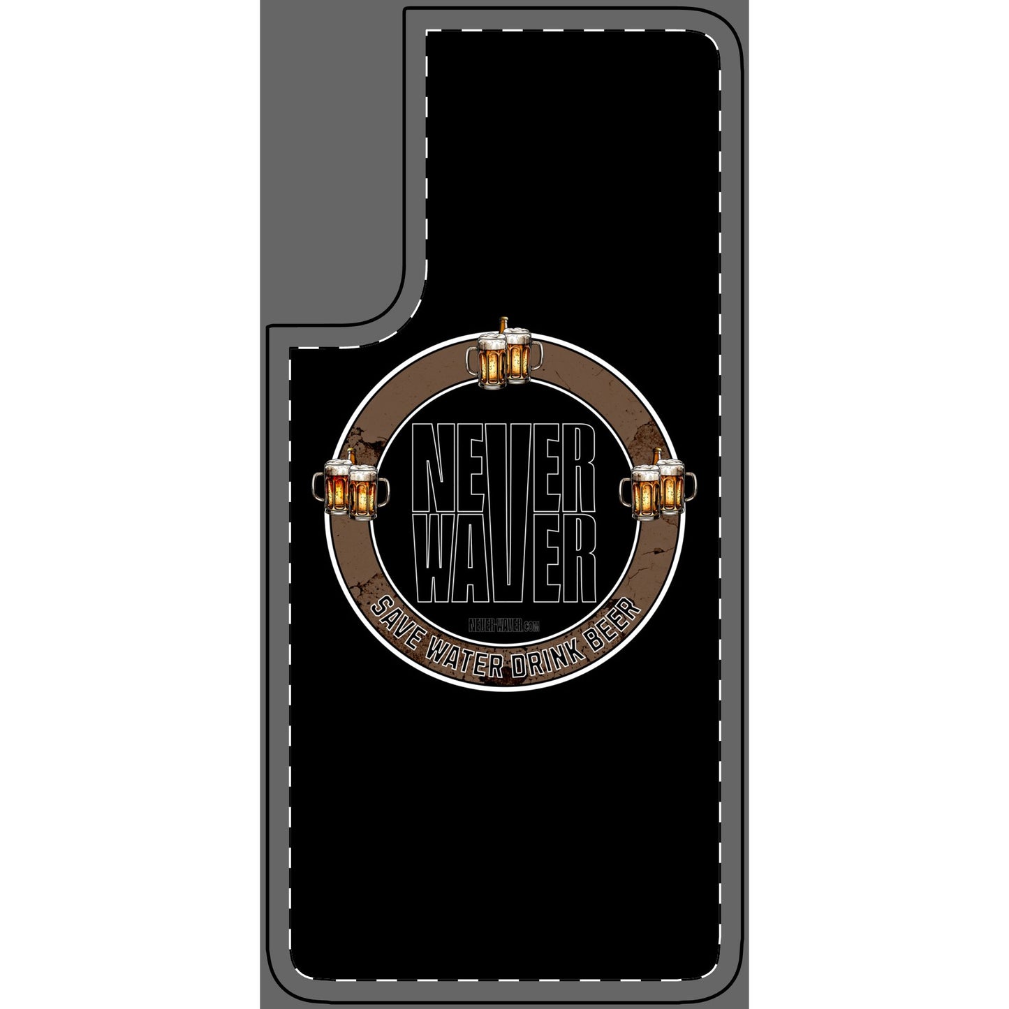 Never Waver Save Water Drink Beer Phone Skin - Beer Lover's Accessory