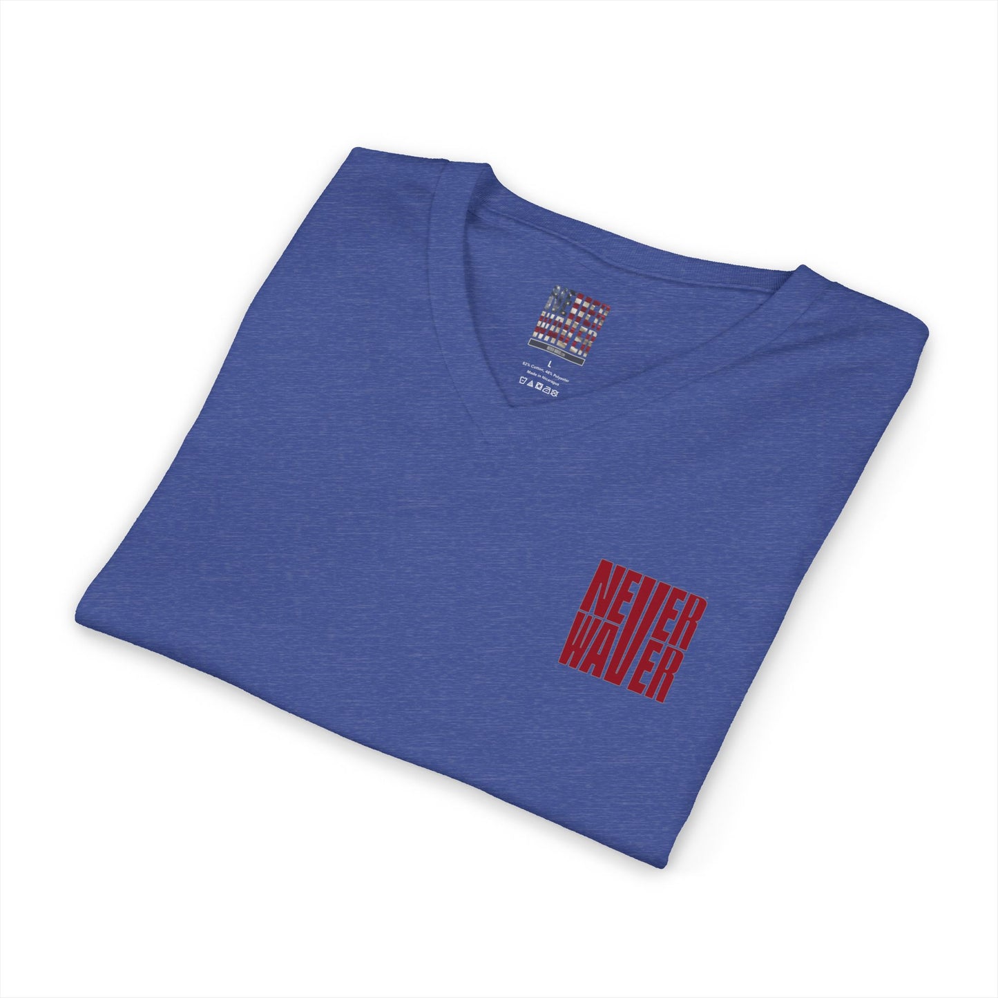 Never Waver Inspirational Crew T-Shirt Unisex V-Neck Tee