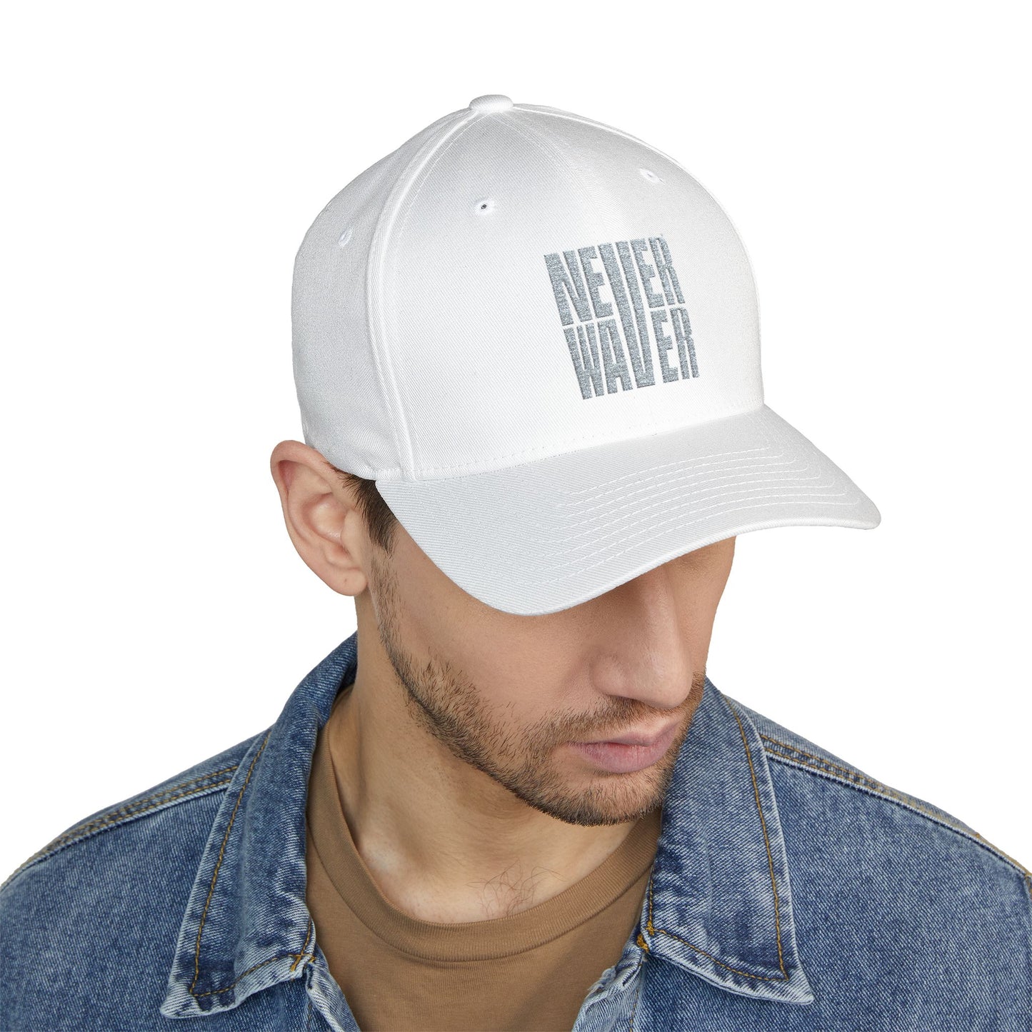 Never Waver Embroidered Motivational Baseball Cap