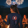 Never Waver 1776 Patriotic Leopard Sunflower V-Neck Tee