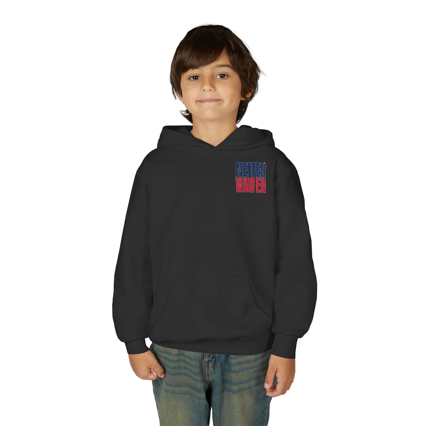 New England Fans Never Waver Youth Heavy Blend Hooded Sweatshirt
