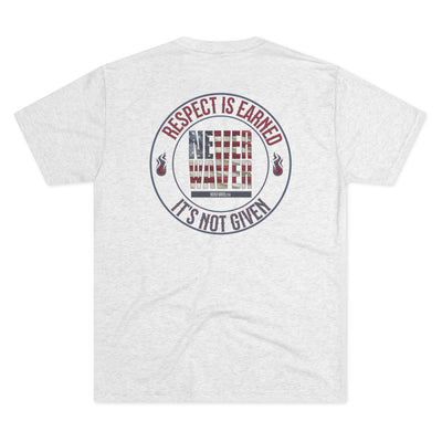Respect Is Earned Never Waver It's Not Given Unisex Tri-Blend Crew Tee