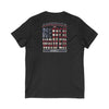 'America Never Wavers' Patriotic Shirt Unisex V-Neck Tee