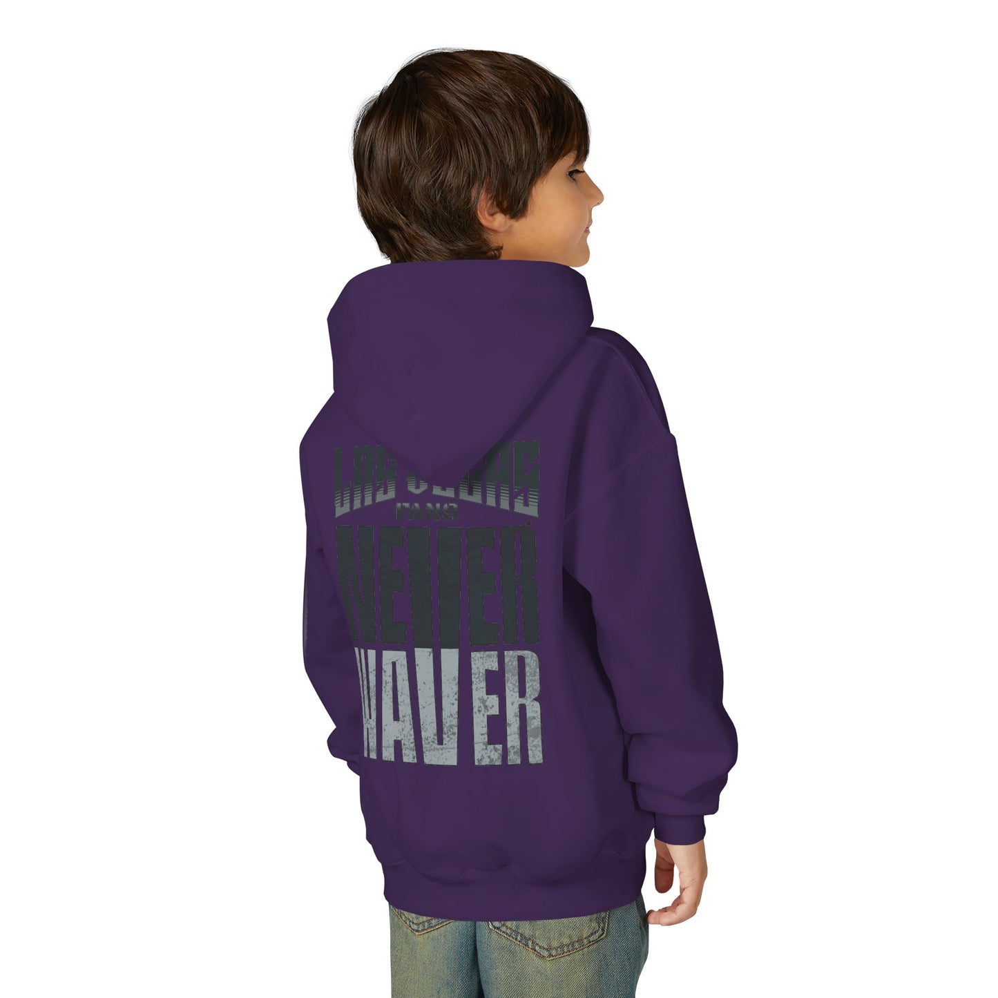 Las Vegas Fans Never Waver Youth Heavy Blend Hooded Sweatshirt