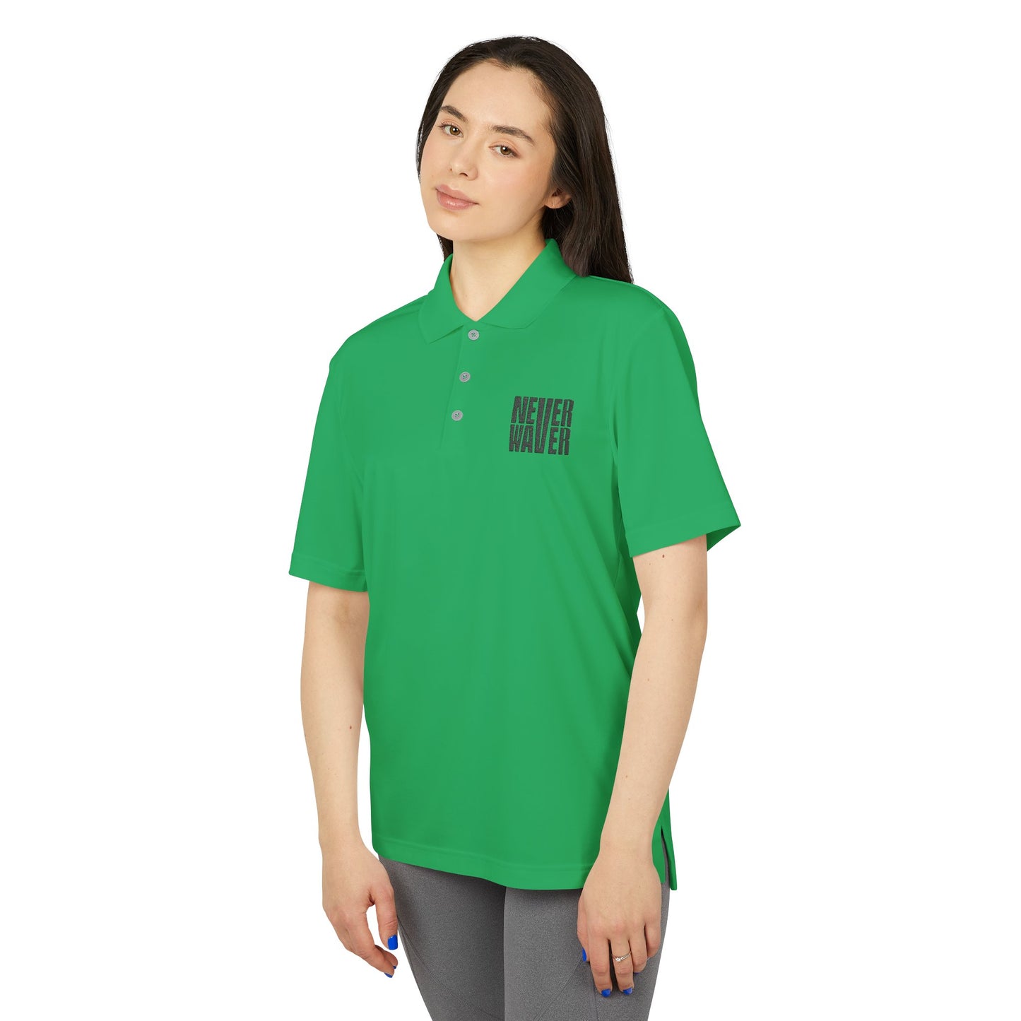 Never Waver Embroidered adidas Unisex Performance Polo