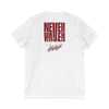 Never Waver Dream Believe Achieve Motivational V-Neck Tee