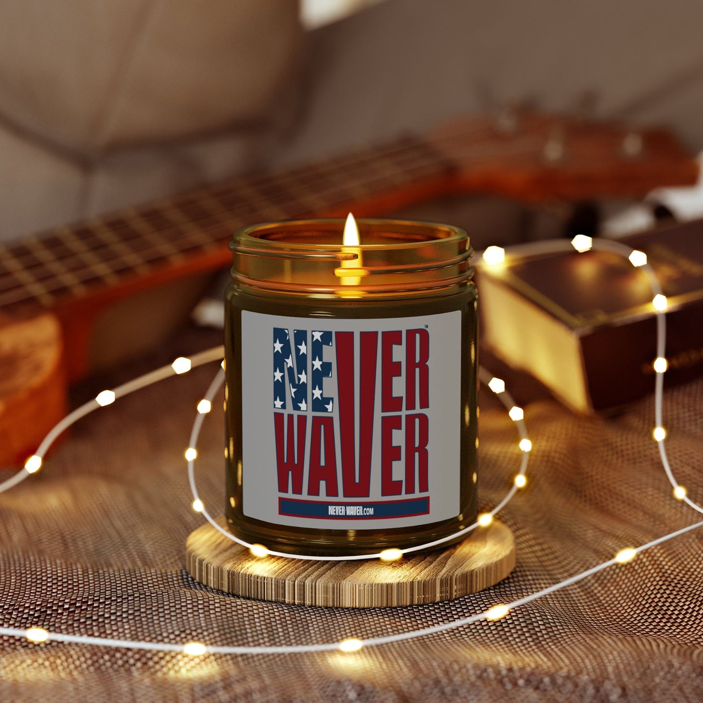 Never Waver, Coconut Apricot Wax, Eco-Friendly Aromatherapy, Unique Home Decor, Motivational Gift , Relaxation Gift