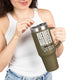 "Never Waver” Jesus Insulated Travel Mug -a bold, eye-catching design that reflects a steadfast faith and confidence in Christ. " - 40oz Sporty Drinkware by Printify