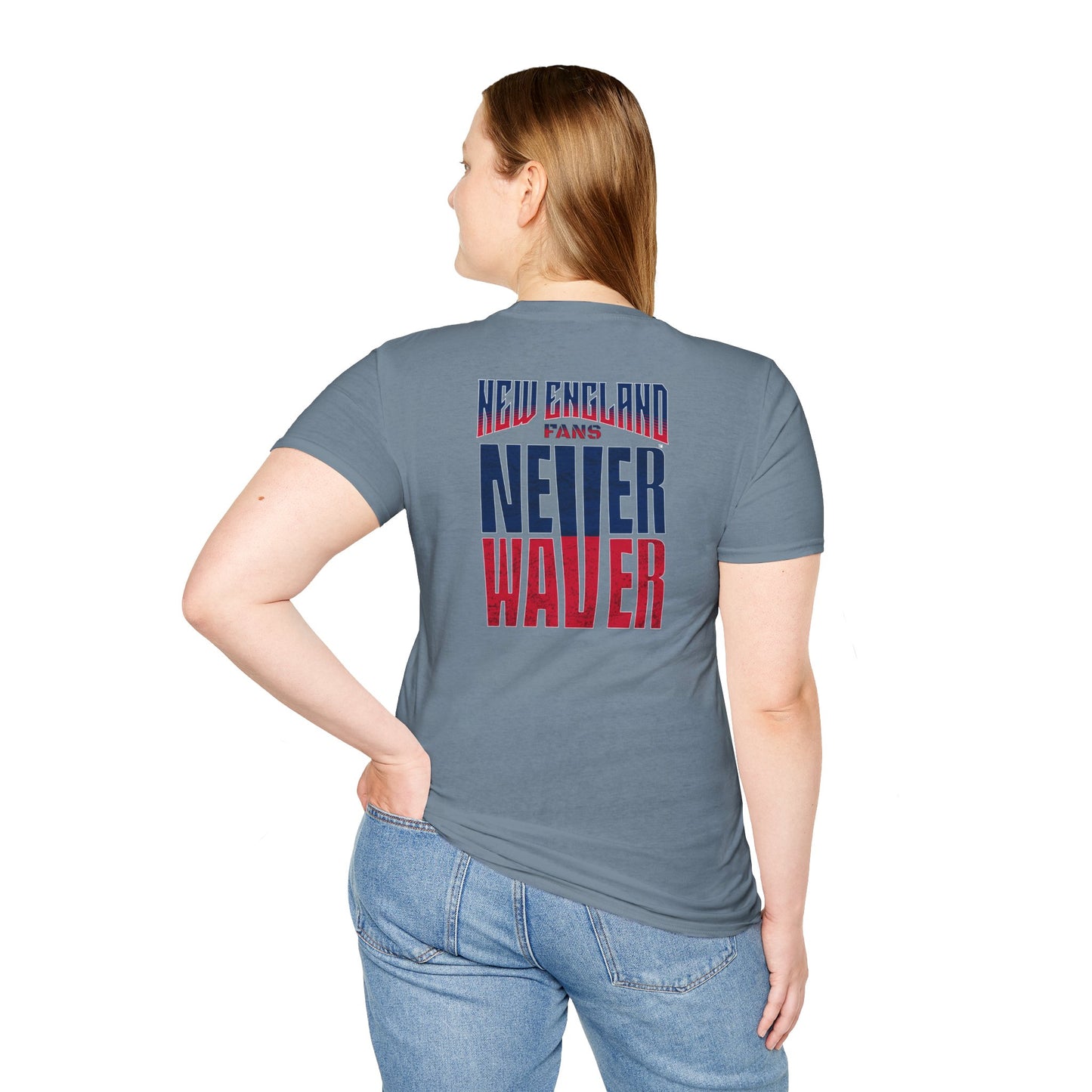 New England Fans Never Waver Unisex Softstyle T-Shirt