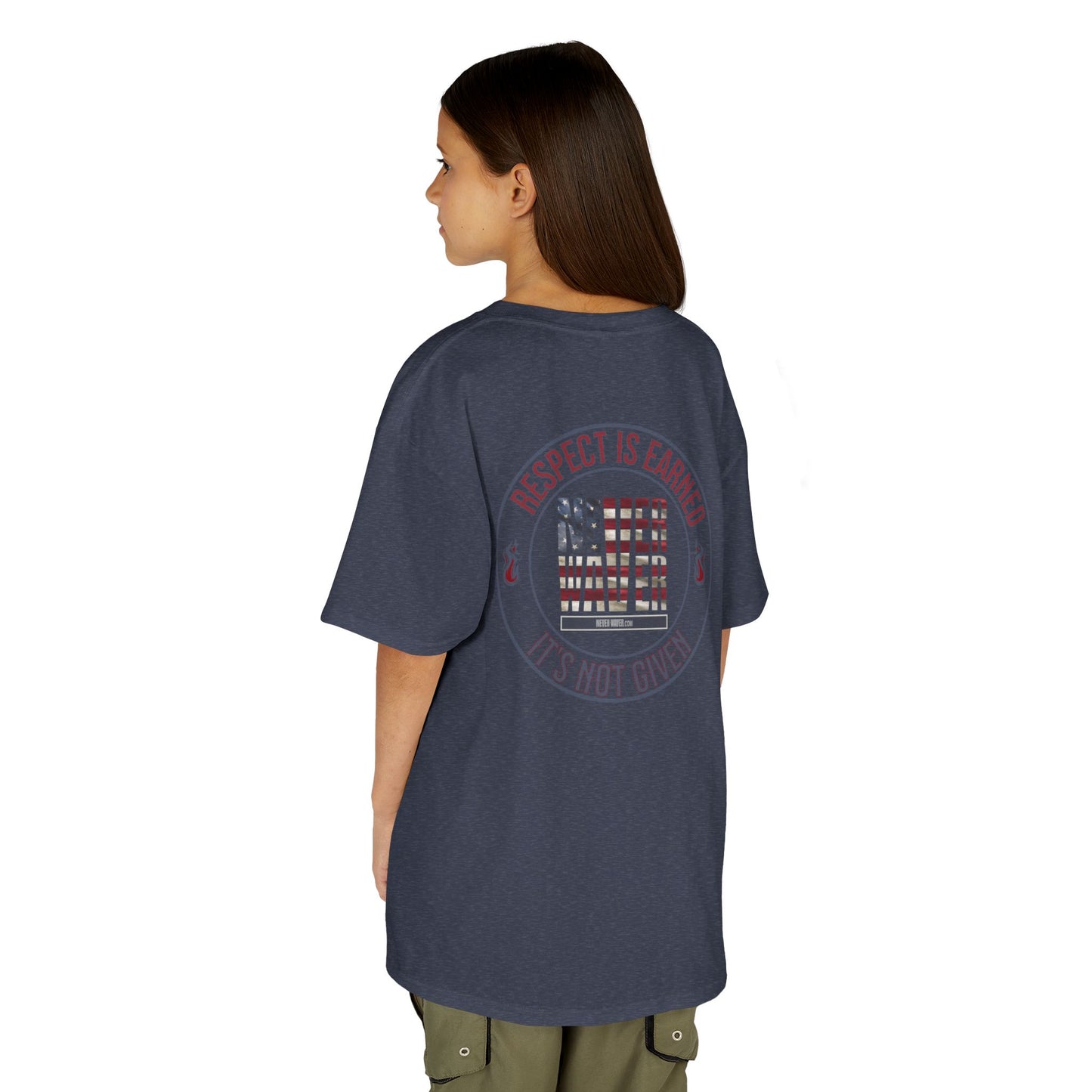 Respect is Earned Never Waver It's Not Given -  Kids Heavy Cotton™ Tee  Stylish, Comfortable Everyday Wear