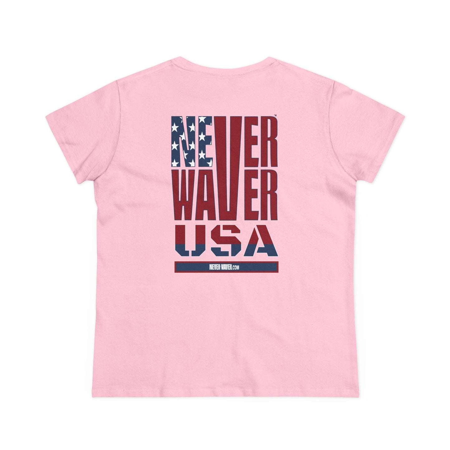 Never Waver USA Women's Midweight Cotton Tee