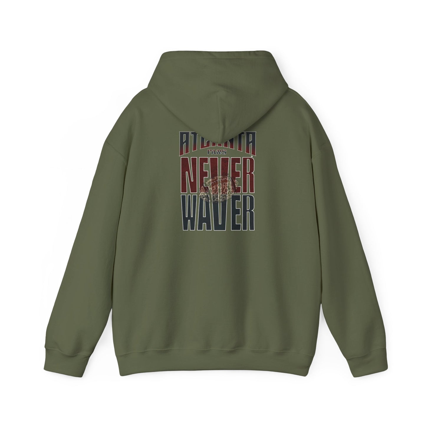 Atlanta Fans Never Waver Leopard Football Sweatshirt Unisex Heavy Blend™ Hoodie