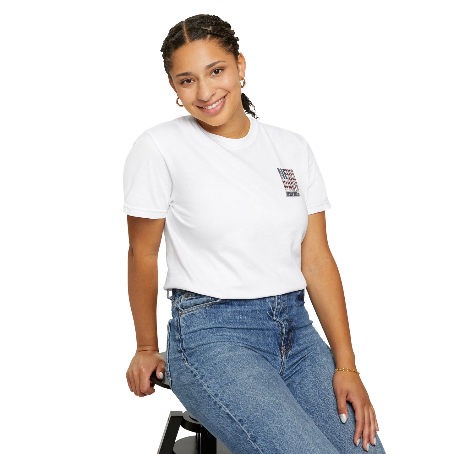 Never Waver Website Unisex Garment-Dyed T-Shirt - Patriotic Graphic Tee