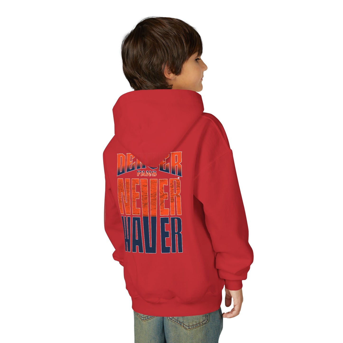 Denver Fans Never Waver Youth Heavy Blend Hoodie Sweatshirt