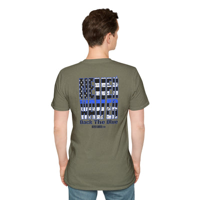 Never Waver Back The Blue  Unisex Softstyle T-Shirt