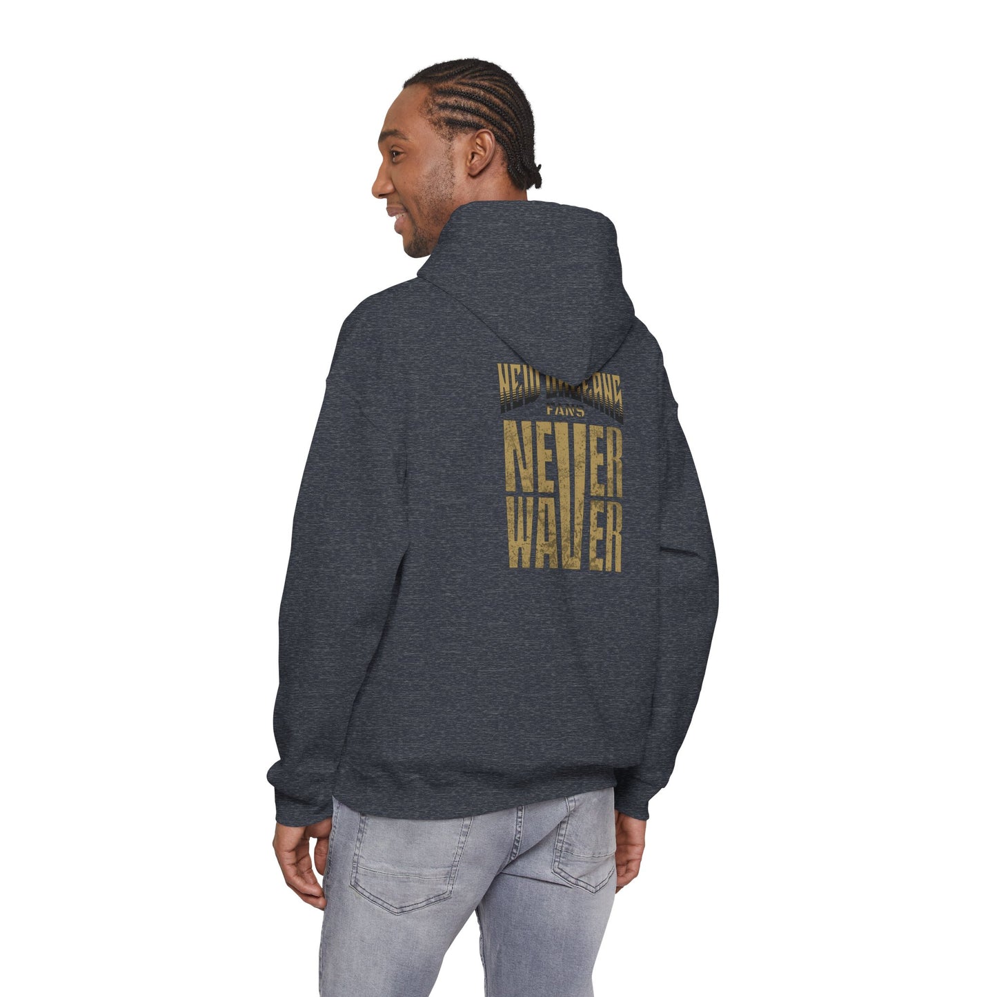 New Orleans Fans Never Waver Unisex Heavy Blend™ Hoodie - Motivational Sweatshirt for Fans