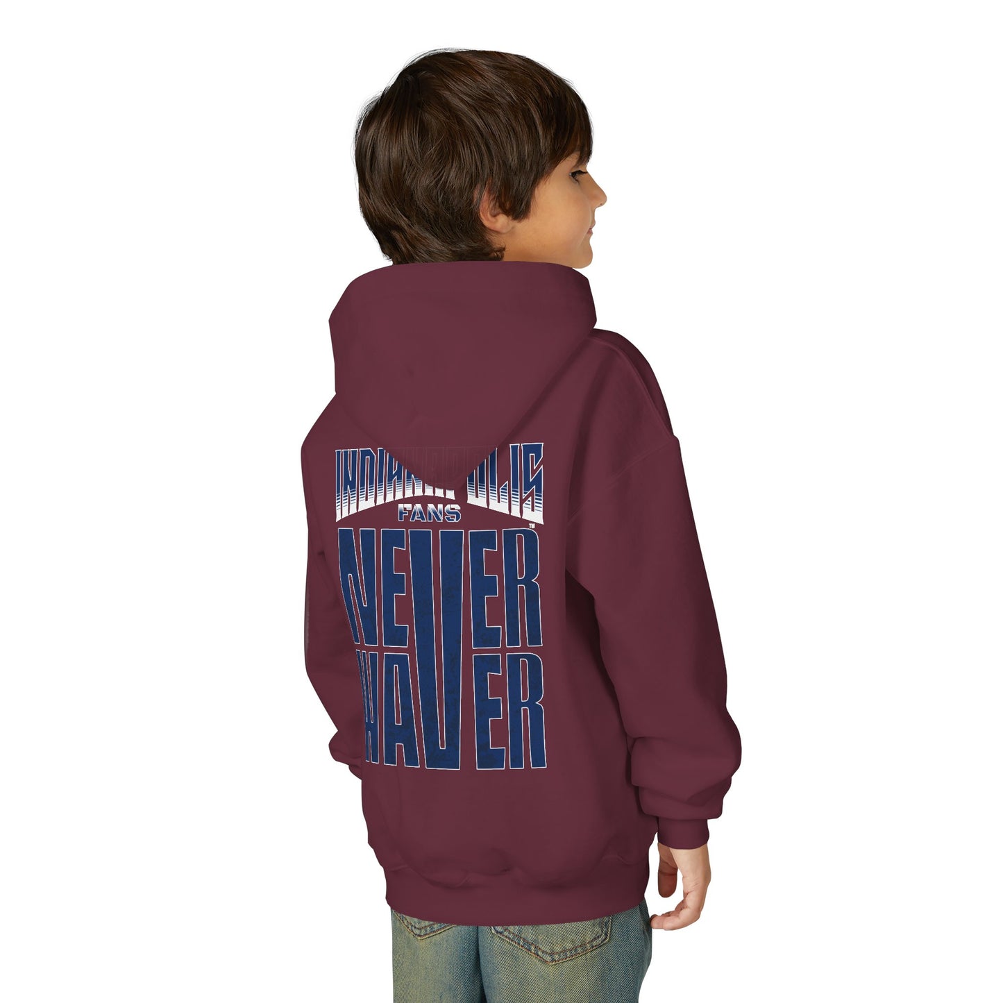Indianapolis Fans Never Waver Youth Heavy Blend Hooded Sweatshirt