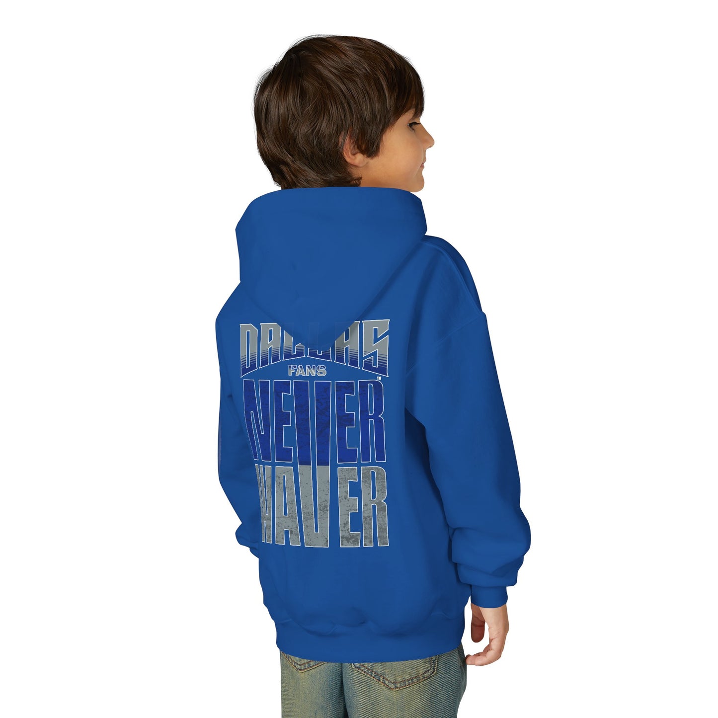 Dallas Fans Never Waver Youth Heavy Blend Hoodie Sweatshirt