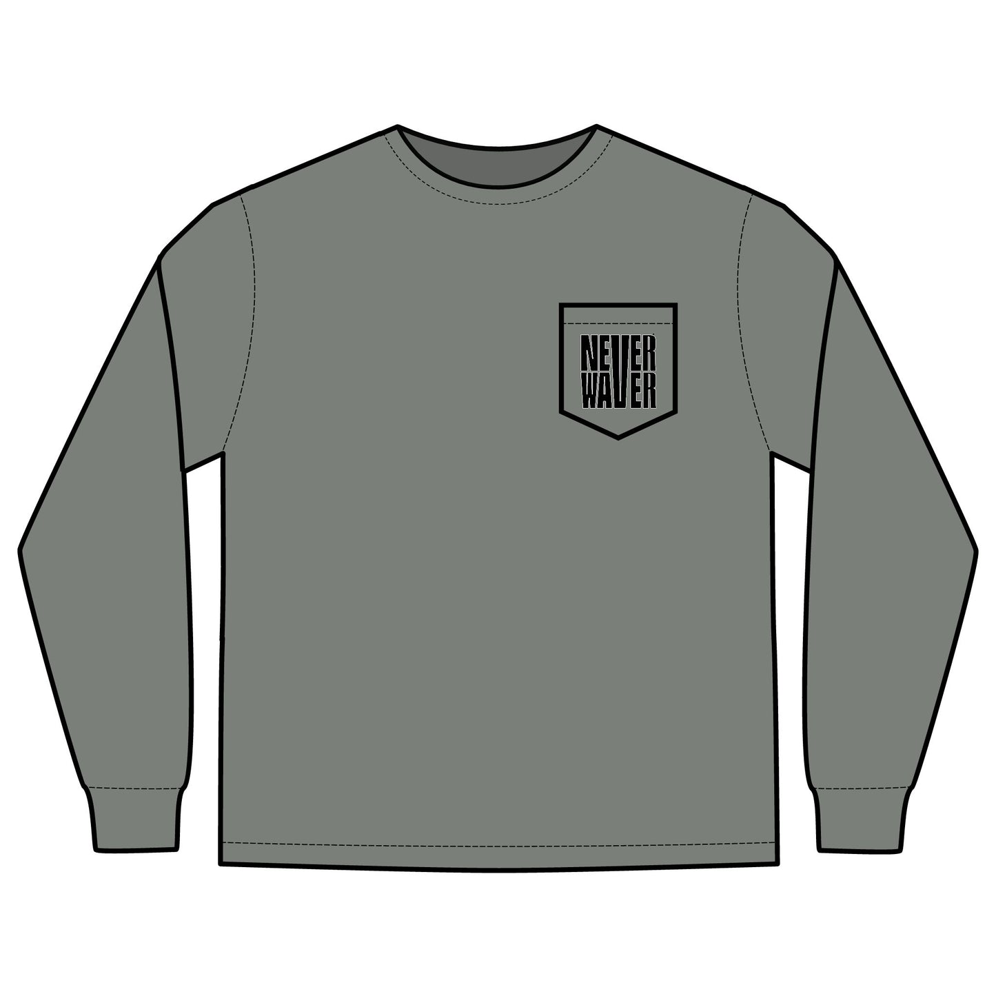 Never Waver Best Buckin' Dad Ever Design Unisex Long Sleeve Pocket T-Shirt -