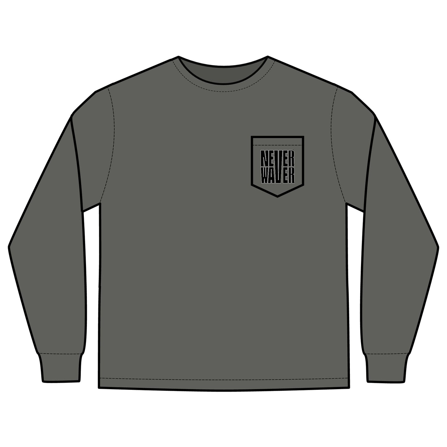 Never Waver Best Buckin' Dad Ever Design Unisex Long Sleeve Pocket T-Shirt -