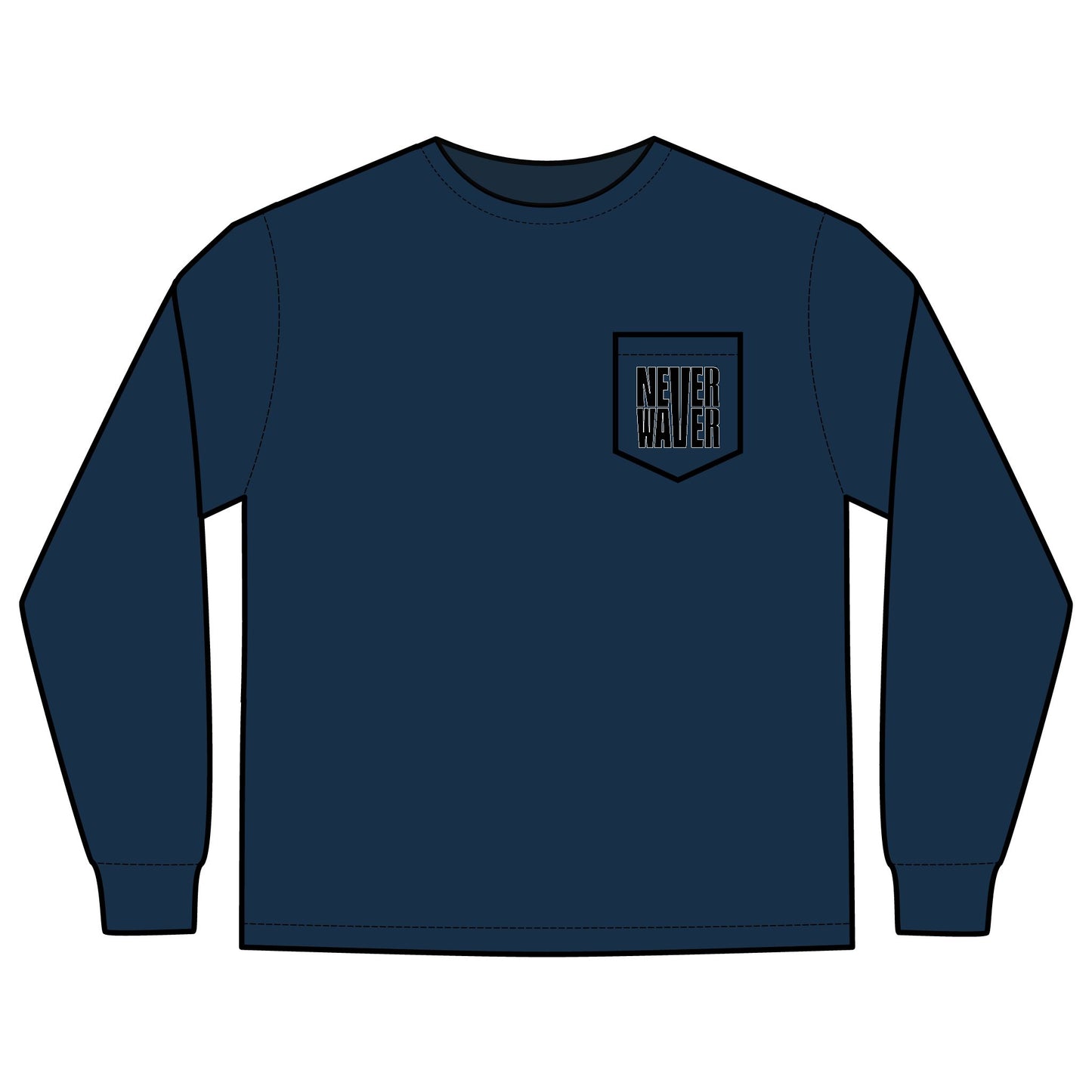 Never Waver Best Buckin' Dad Ever Design Unisex Long Sleeve Pocket T-Shirt -