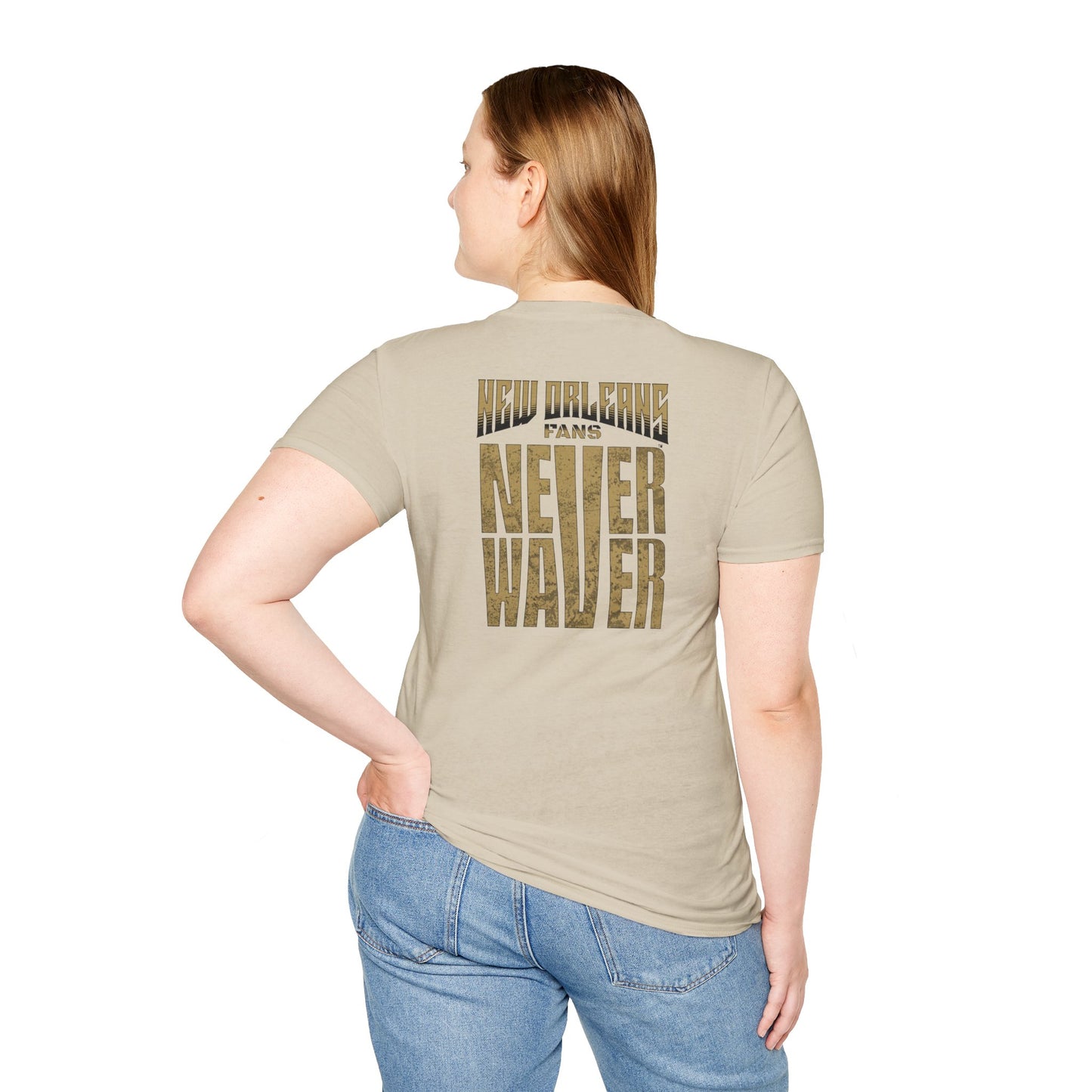 New Orleans Fans Never Waver Unisex Softstyle T-Shirt