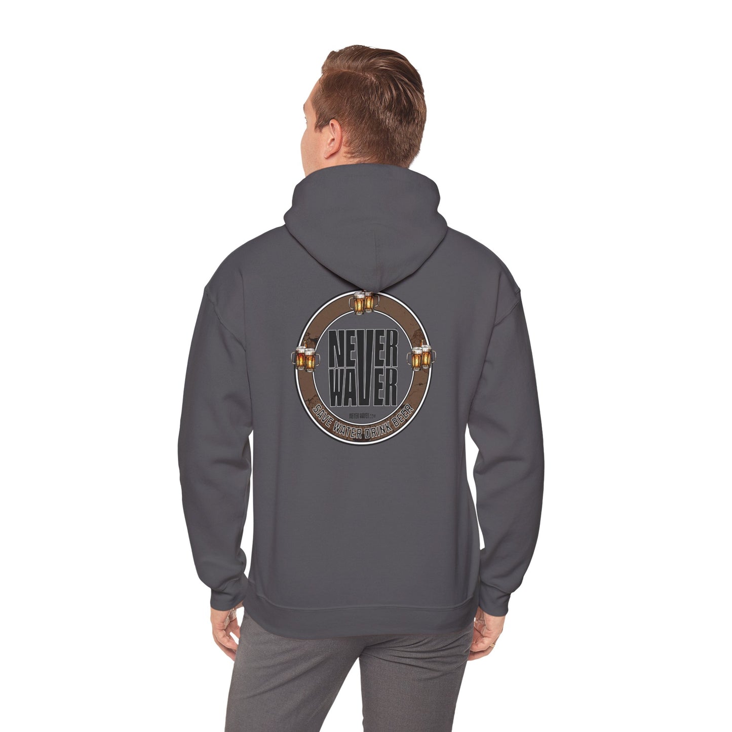 Never Waver Save Water Drink Beer Unisex Heavy Blend™ Hoodie Sweatshirt - Cozy Comfort for Everyday Adventures