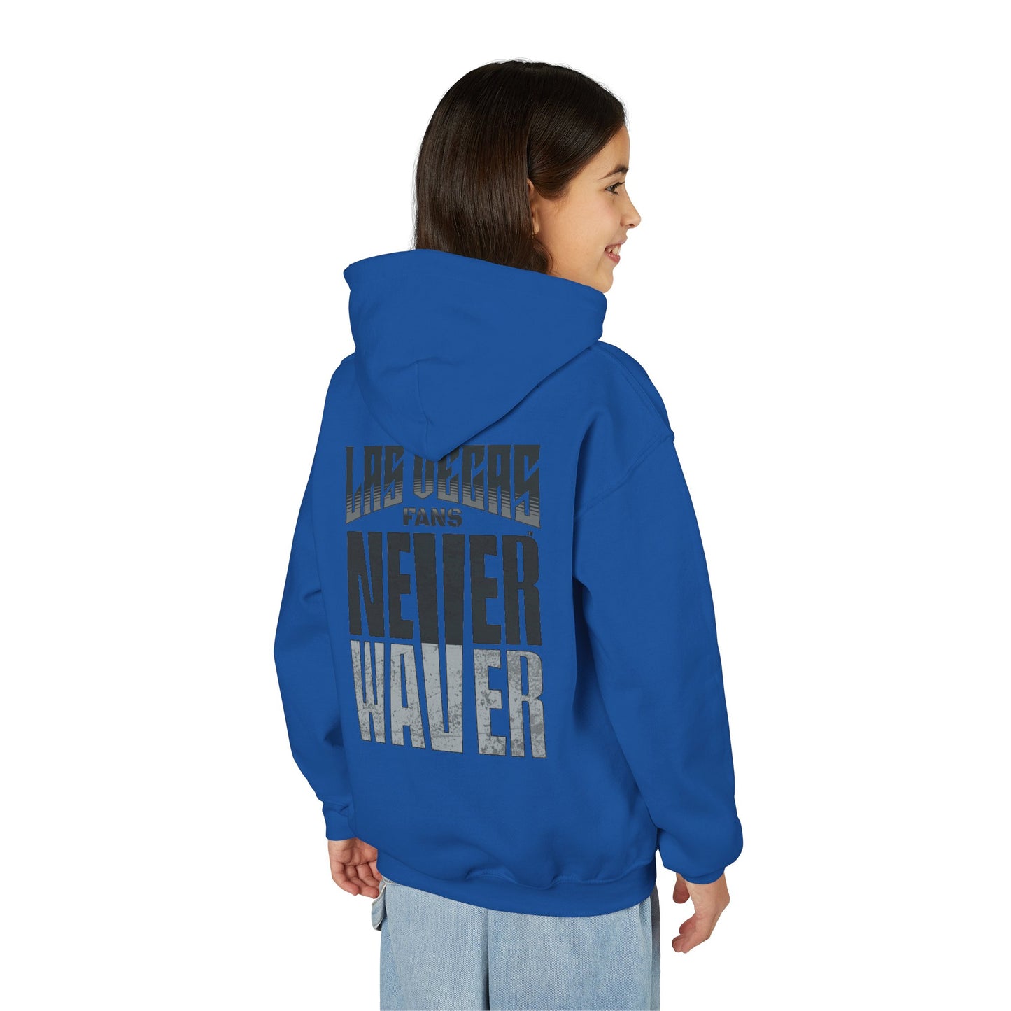 Las Vegas Fans Never Waver Youth Heavy Blend Hooded Sweatshirt