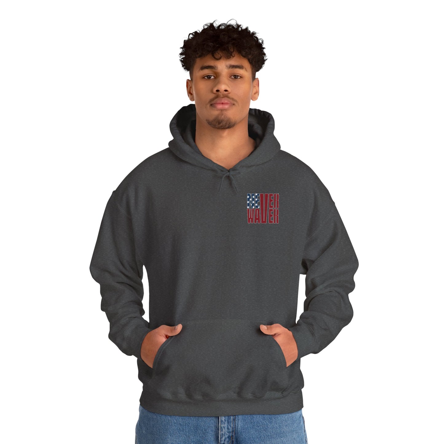 'New York Fans Never Waver' American Flag Design Unisex Heavy Blend™ Hoodie