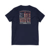 'America Never Wavers' Patriotic Shirt Unisex V-Neck Tee