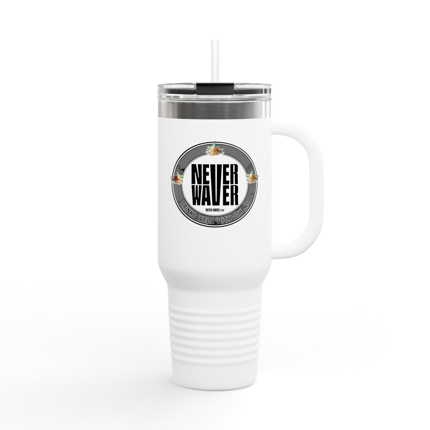 Never Waver Drinks Well With Others Insulated Travel Mug, 40oz