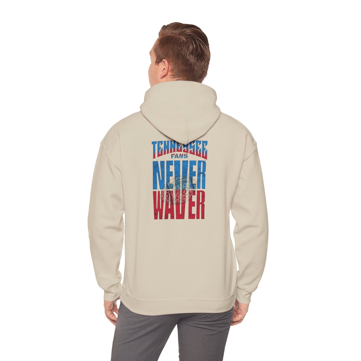 'Tennessee Fans Never Waver W Leopard Football' Casual Comfort for Team Fans Unisex Heavy Blend™ Hooded Sweatshirt