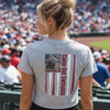 Women's Crop Tee — "Never Waver" Baseball Graphic Tee (Came Out Swinging)