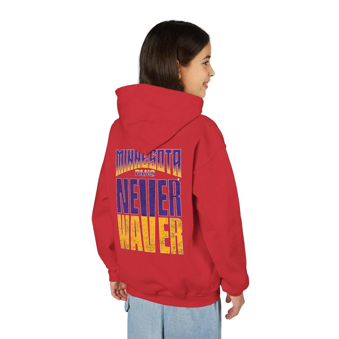 Minnesota Fans Never Waver Youth Heavy Blend Hoodie Sweatshirt