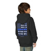 Never Waver Back The Blue  Vintage-Inspired Youth Hoodie with American Flag Design