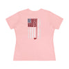 Never Waver American Flag with Golf Club Women's Cotton Tee